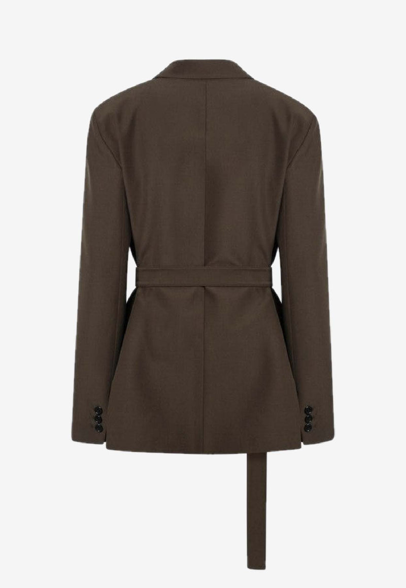 Loewe Double-Breasted Wool Blazer Green S359Y03XAEWO/S_LOEW-4160