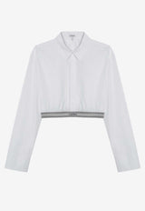 Loewe Cropped Long-Sleeved Shirt White S359Y05XAXCO/P_LOEW-2090