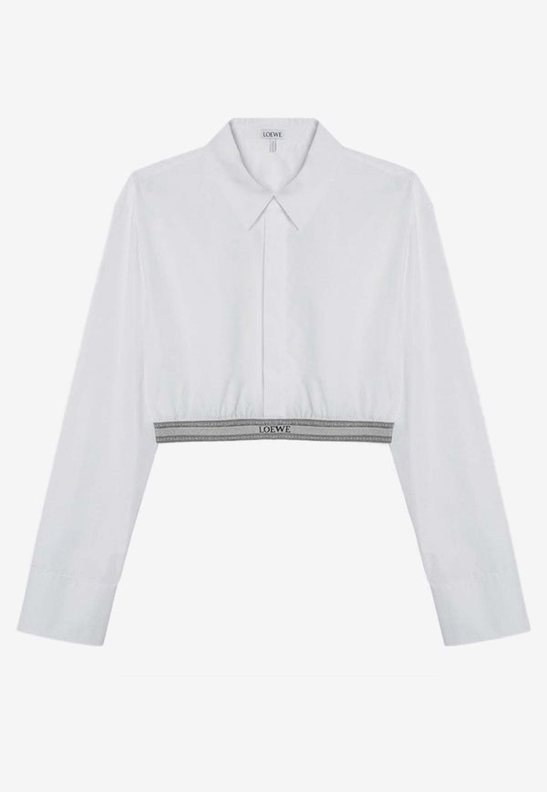 Loewe Cropped Long-Sleeved Shirt White S359Y05XAXCO/P_LOEW-2090