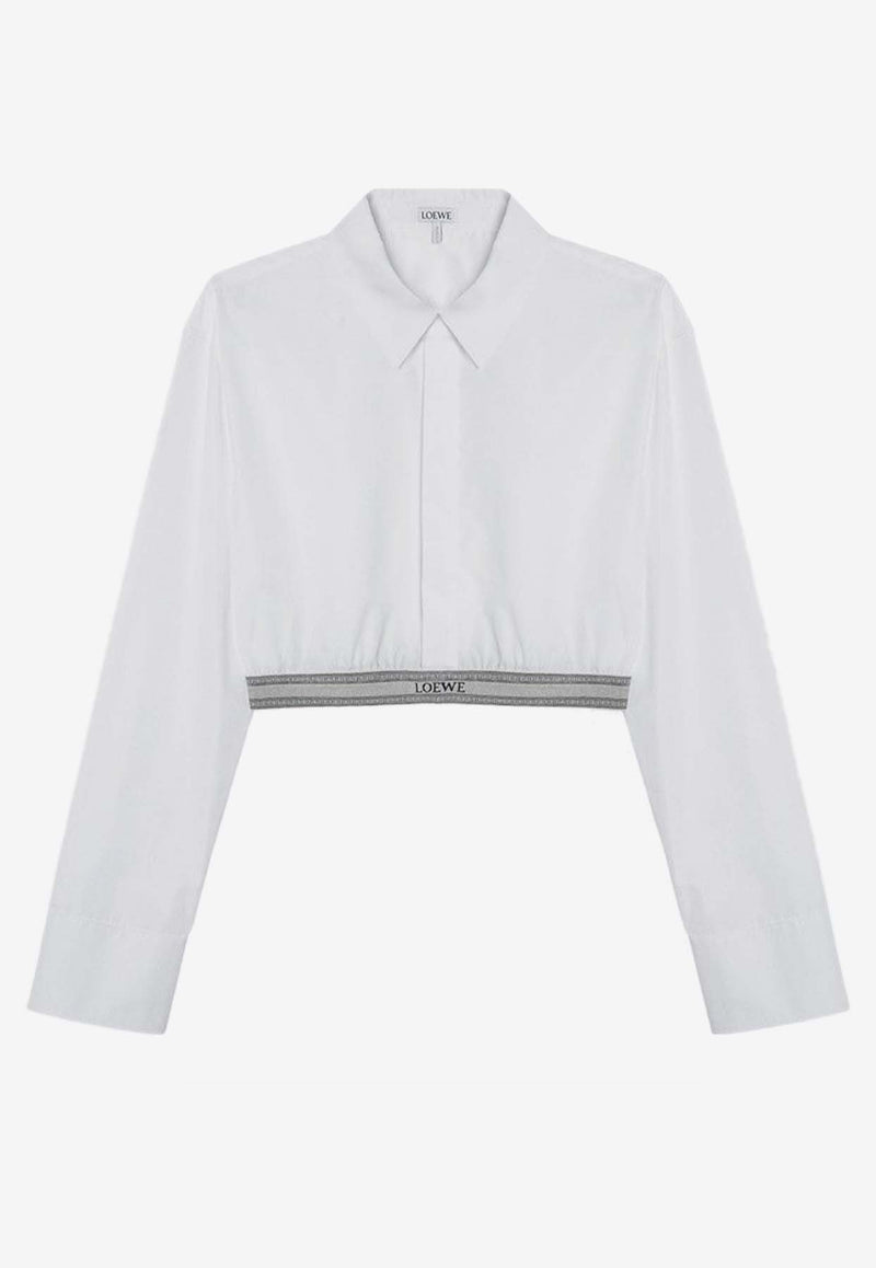 Loewe Cropped Long-Sleeved Shirt White S359Y05XAXCO/P_LOEW-2090