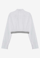 Loewe Cropped Long-Sleeved Shirt White S359Y05XAXCO/P_LOEW-2090