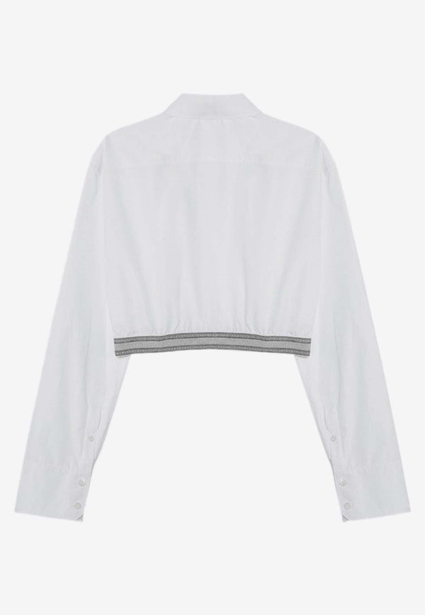 Loewe Cropped Long-Sleeved Shirt White S359Y05XAXCO/P_LOEW-2090