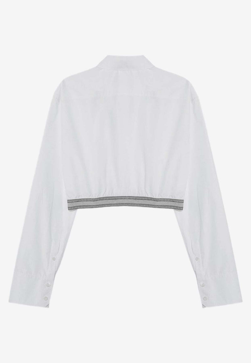 Loewe Cropped Long-Sleeved Shirt White S359Y05XAXCO/P_LOEW-2090