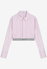 Loewe Cropped Long-Sleeved Shirt Pink S359Y05XAXCO/P_LOEW-3864