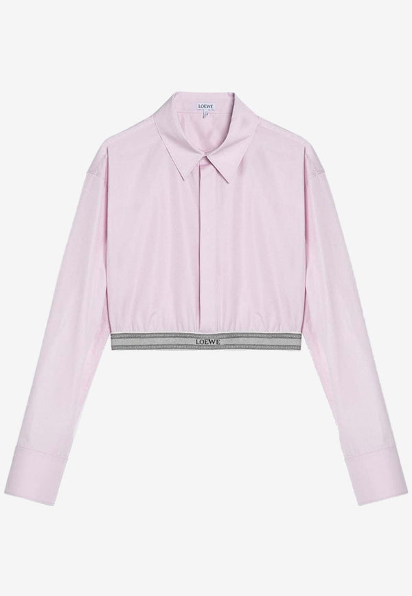 Loewe Cropped Long-Sleeved Shirt Pink S359Y05XAXCO/P_LOEW-3864