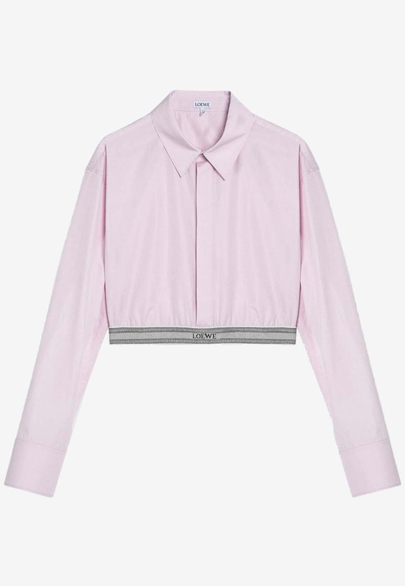 Loewe Cropped Long-Sleeved Shirt Pink S359Y05XAXCO/P_LOEW-3864