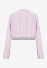 Loewe Cropped Long-Sleeved Shirt Pink S359Y05XAXCO/P_LOEW-3864