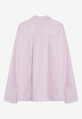 Loewe Long-Sleeved Poplin Shirt Pink S359Y05XBYCO/P_LOEW-3864