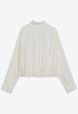 Loewe Balloon Button-Up Silk Shirt White S359Y05XETSI/R_LOEW-2100