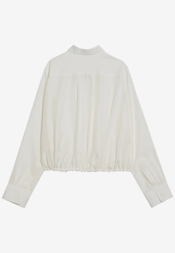 Loewe Balloon Button-Up Silk Shirt White S359Y05XETSI/R_LOEW-2100