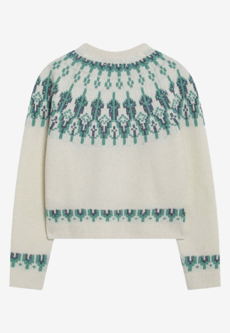 Loewe Fair Isle Wool Sweater White S359Y14KIBWO/S_LOEW-2093