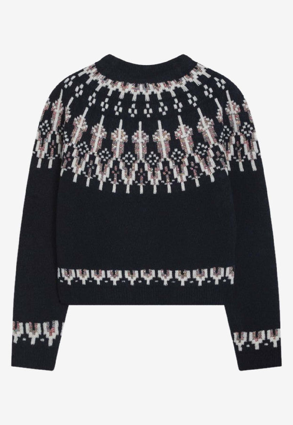Loewe Fair Isle Wool Sweater Navy S359Y14KIBWO/S_LOEW-4746