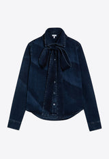 Loewe Bow Long-Sleeved Denim Shirt Blue S359Y1DX09DE/P_LOEW-8383