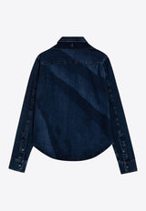 Loewe Bow Long-Sleeved Denim Shirt Blue S359Y1DX09DE/P_LOEW-8383