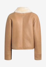 Loewe Anagram Patch Shearling Leather Jacket Camel S359Y2SL36LE/R_LOEW-3150