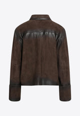 Loewe Faded Leather Jacket Brown S359Y34LAHSUE/S_LOEW-9517