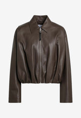 Loewe Leather Zip-Up Jacket Green S359Y34LANLE/S_LOEW-4110