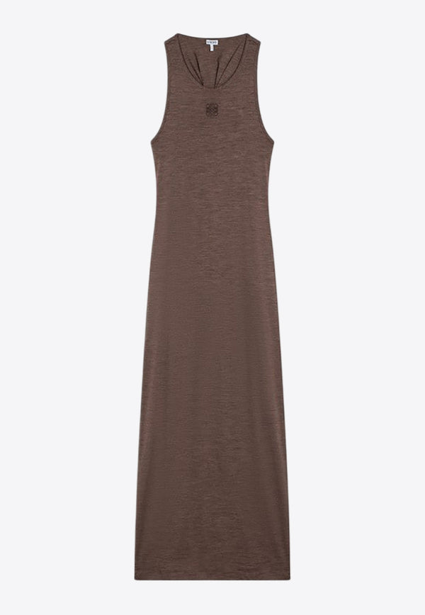 Loewe Anagram Patch Wool Maxi Dress Brown S359Y51X91WO/Q_LOEW-3270