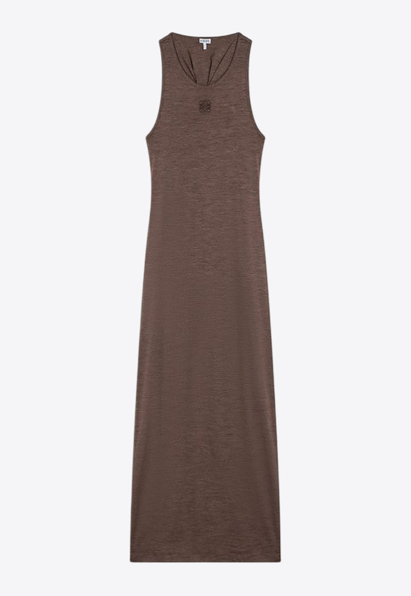 Loewe Anagram Patch Wool Maxi Dress Brown S359Y51X91WO/Q_LOEW-3270