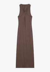 Loewe Anagram Patch Wool Maxi Dress Brown S359Y51X91WO/Q_LOEW-3270