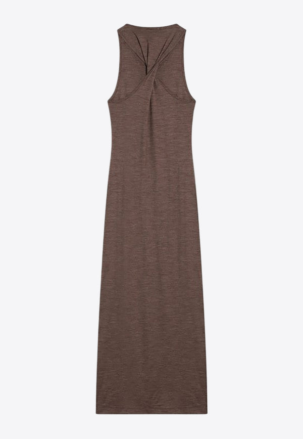 Loewe Anagram Patch Wool Maxi Dress Brown S359Y51X91WO/Q_LOEW-3270