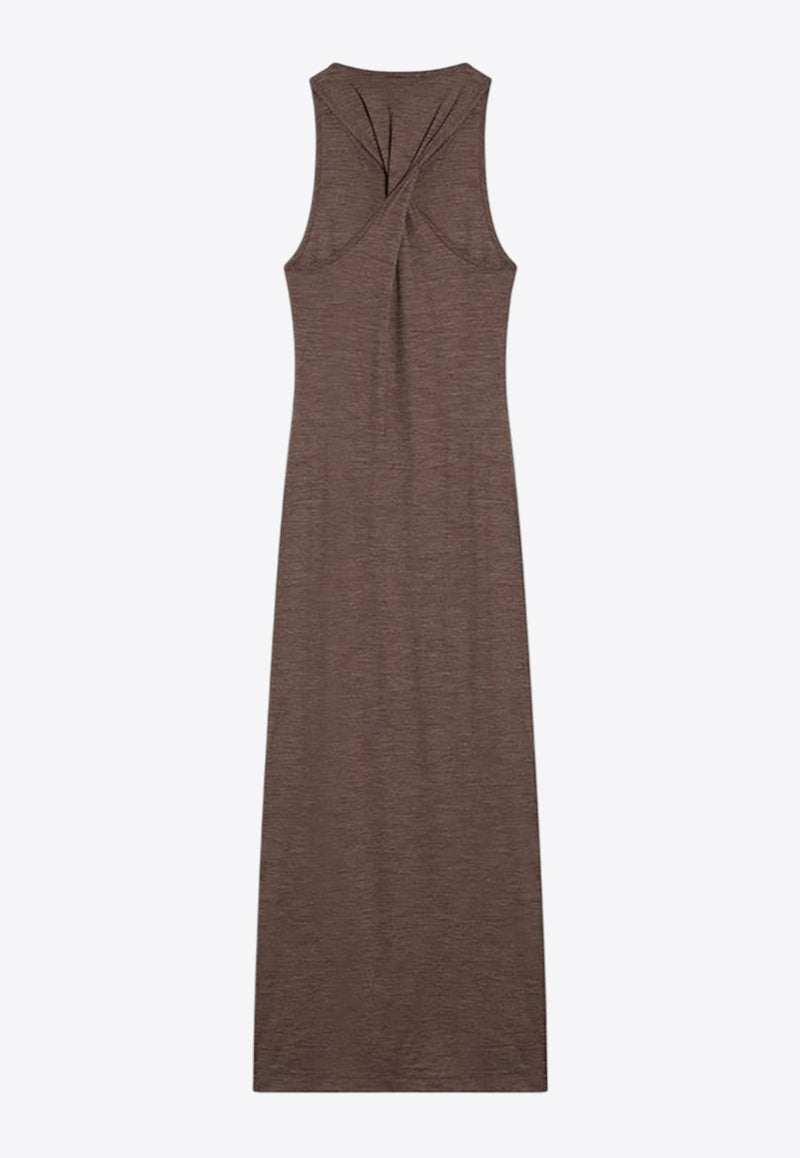 Loewe Anagram Patch Wool Maxi Dress Brown S359Y51X91WO/Q_LOEW-3270