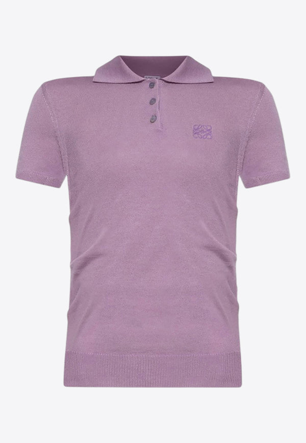 Loewe Anagram Cashmere and Silk Polo T-shirt Lilac S359Y55K23WS/R_LOEW-6140
