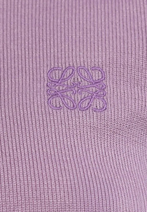 Loewe Anagram Cashmere and Silk Polo T-shirt Lilac S359Y55K23WS/R_LOEW-6140