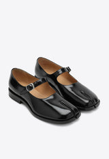 Maison Margiela Mary-Jane Tabi Flats in Brushed Leather Black S39WL0119PS679/P_MARGI-T8013