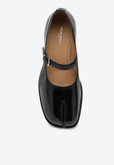 Maison Margiela Mary-Jane Tabi Flats in Brushed Leather Black S39WL0119PS679/P_MARGI-T8013