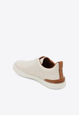 Zegna Leather Triple Stitch Sneakers White
