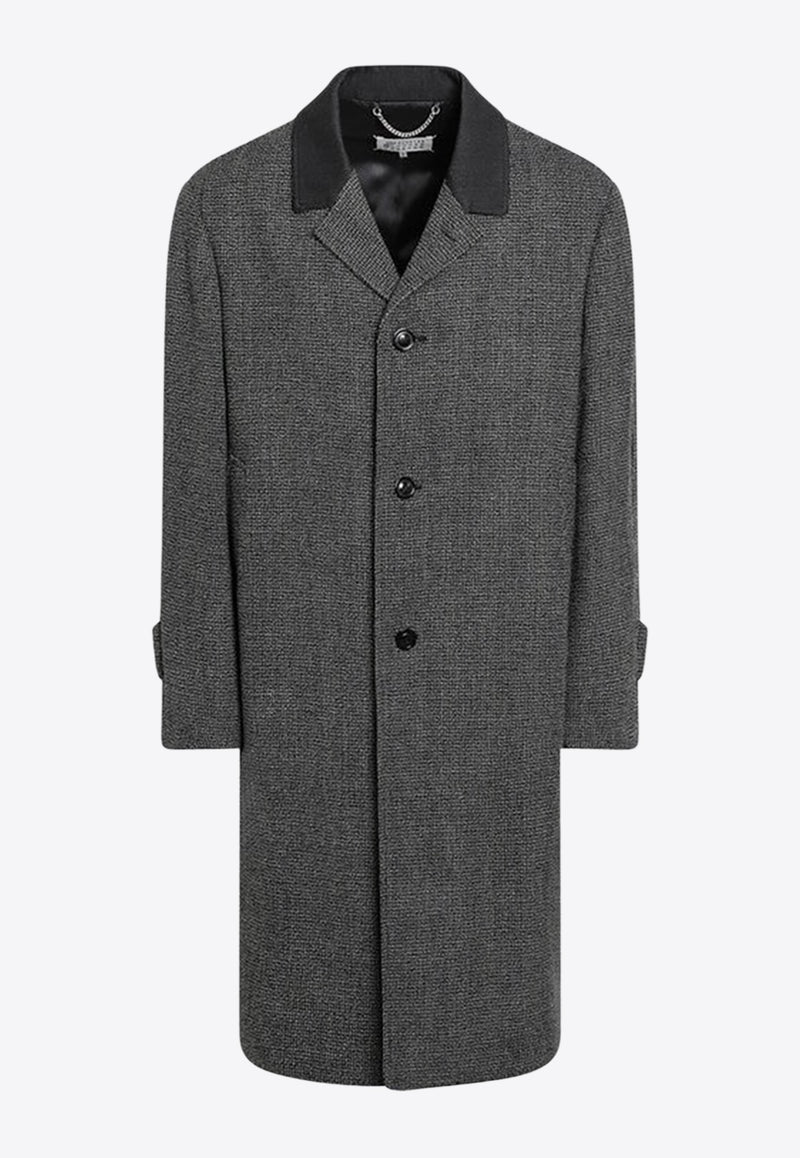 Maison Margiela Single-Breasted Wool Coat Blue S50AA0159M35485/R_MARGI-001F