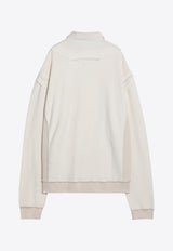 Maison Margiela Distressed-Effect Polo Sweatshirt Ecru S50GU0227M25022/Q_MARGI-102