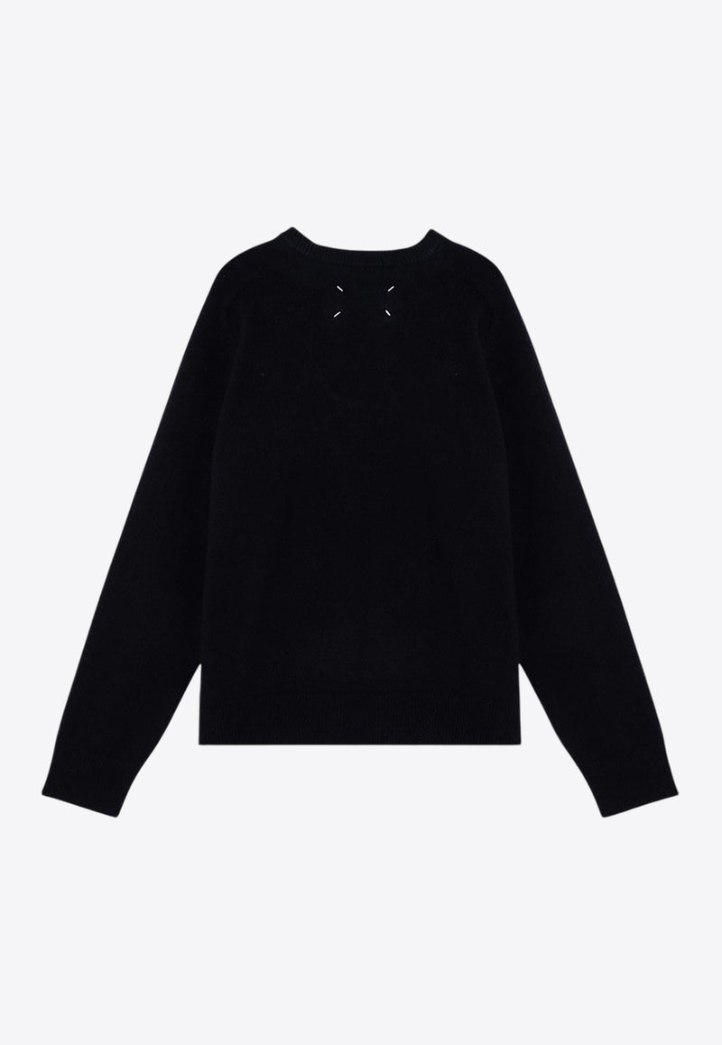 Maison Margiela Four-Stitches Crewneck Wool Sweater Blue S50HL0022M13058/P_MARGI-511