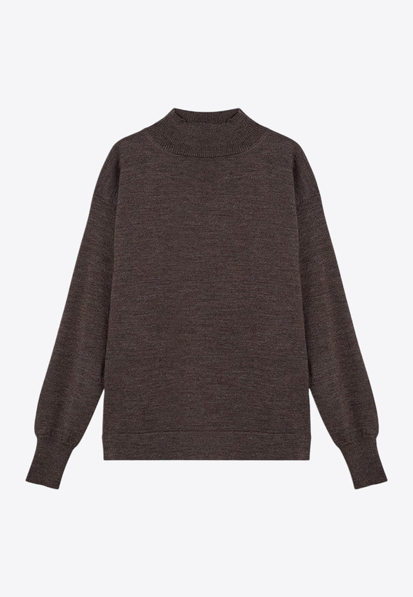 Maison Margiela Four Stitches Wool Turtleneck Sweater Brown S50HL0025M13061/P_MARGI-134M