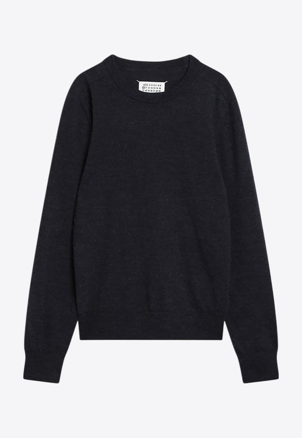 Maison Margiela Wool Sweater with Elbow Patches Blue S50HL0041M13098/R_MARGI-511M