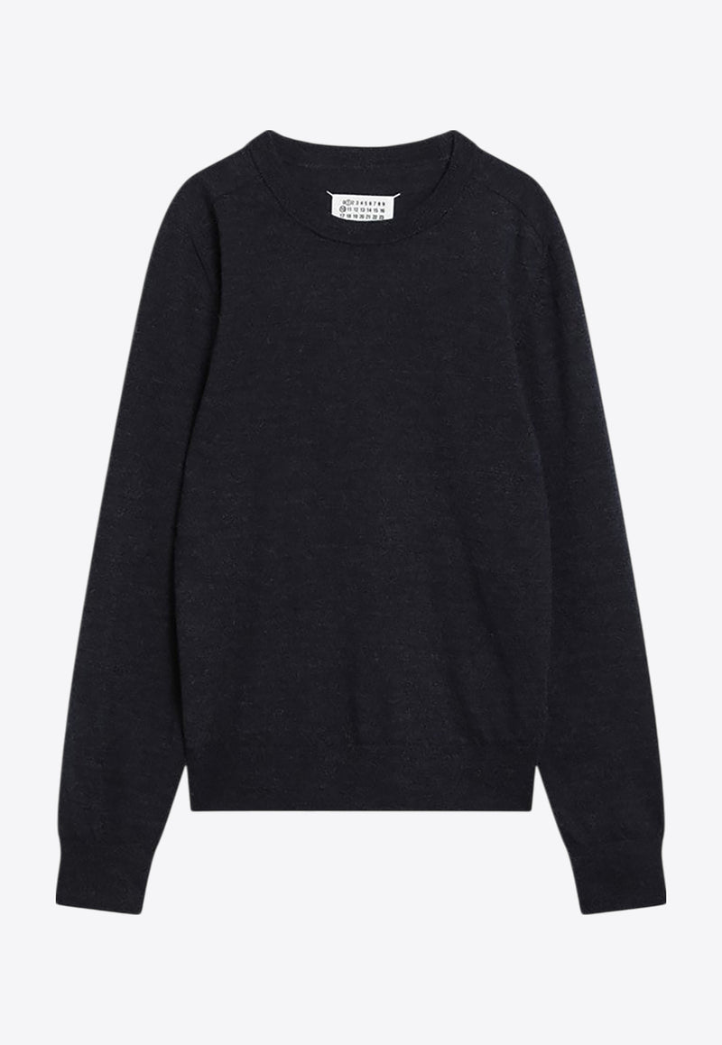 Maison Margiela Wool Sweater with Elbow Patches Blue S50HL0041M13098/R_MARGI-511M