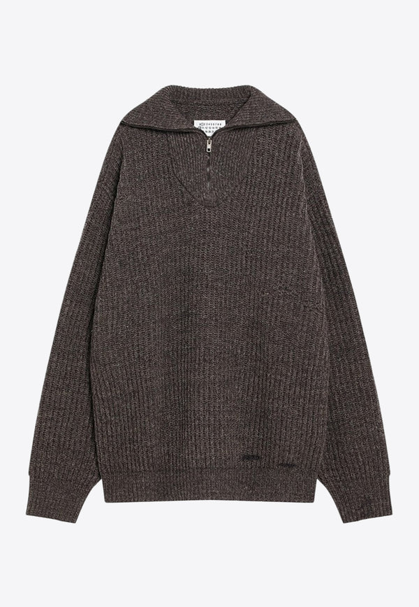 Maison Margiela Wool-Blend Zip Sweater Brown S50HL0046M13151/R_MARGI-144F