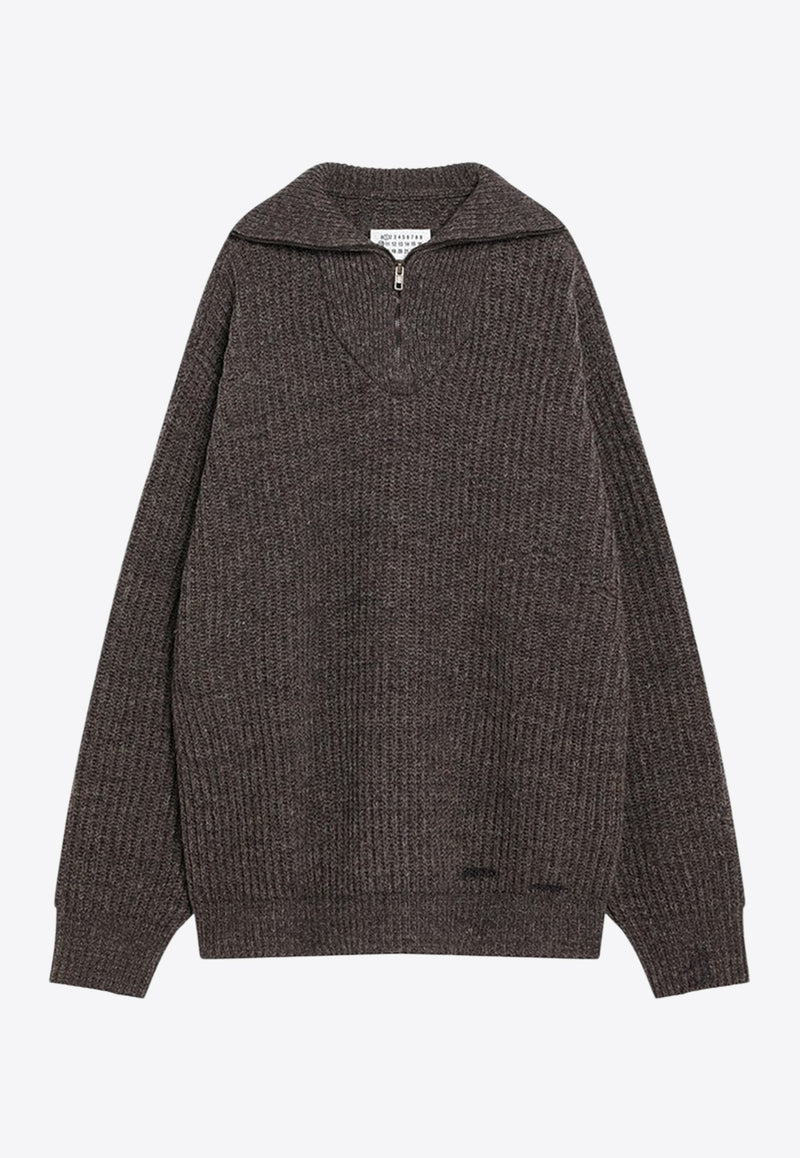 Maison Margiela Wool-Blend Zip Sweater Brown S50HL0046M13151/R_MARGI-144F