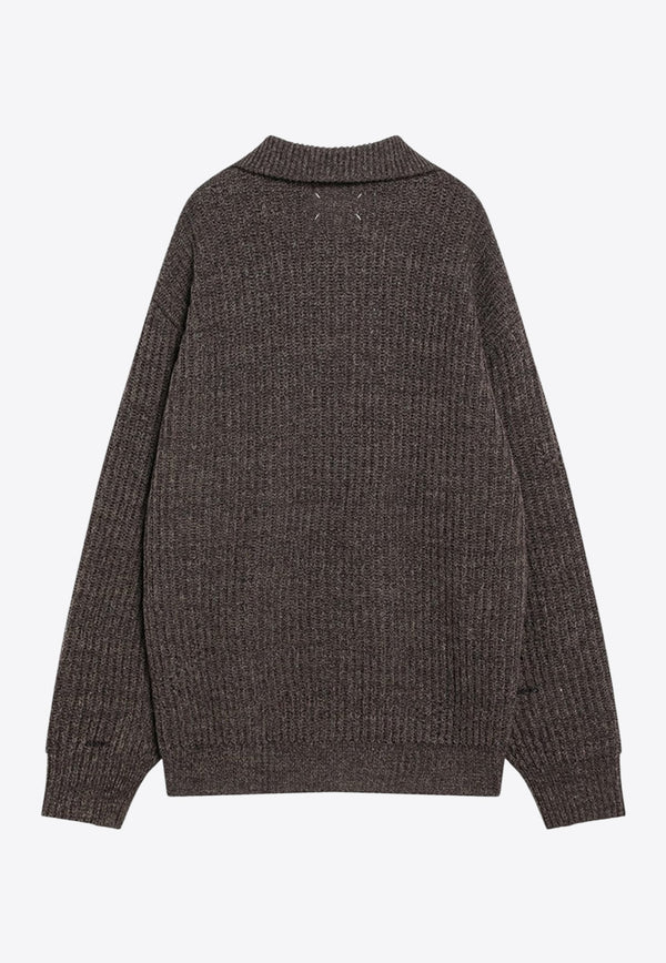 Maison Margiela Wool-Blend Zip Sweater Brown S50HL0046M13151/R_MARGI-144F
