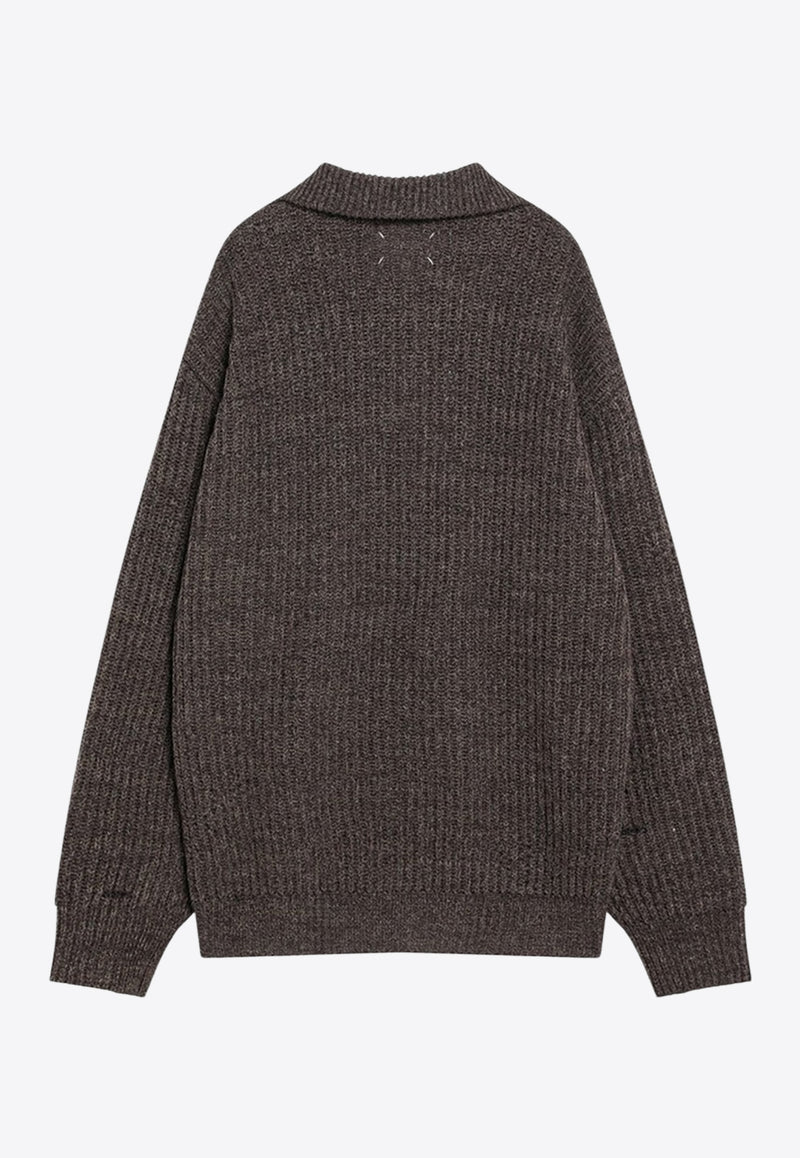 Maison Margiela Wool-Blend Zip Sweater Brown S50HL0046M13151/R_MARGI-144F