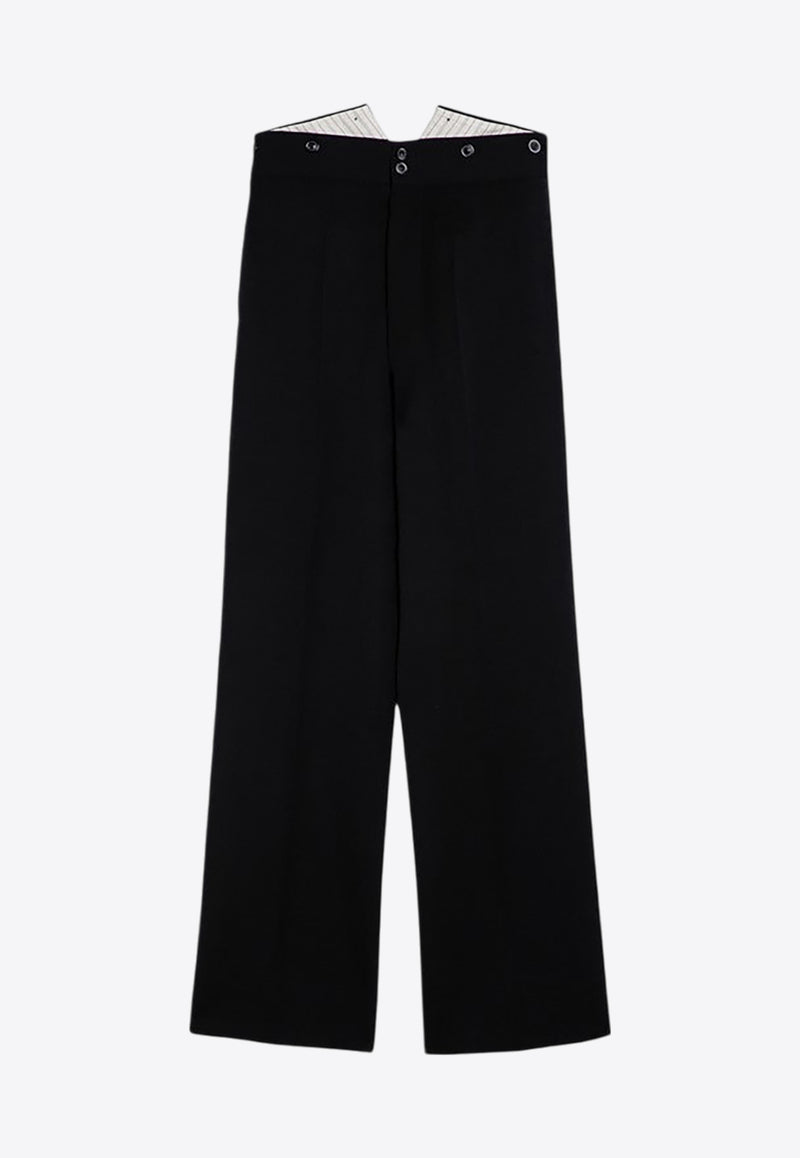 Maison Margiela Barathea Wide Wool Pants Black S50KA0654M35032/P_MARGI-900