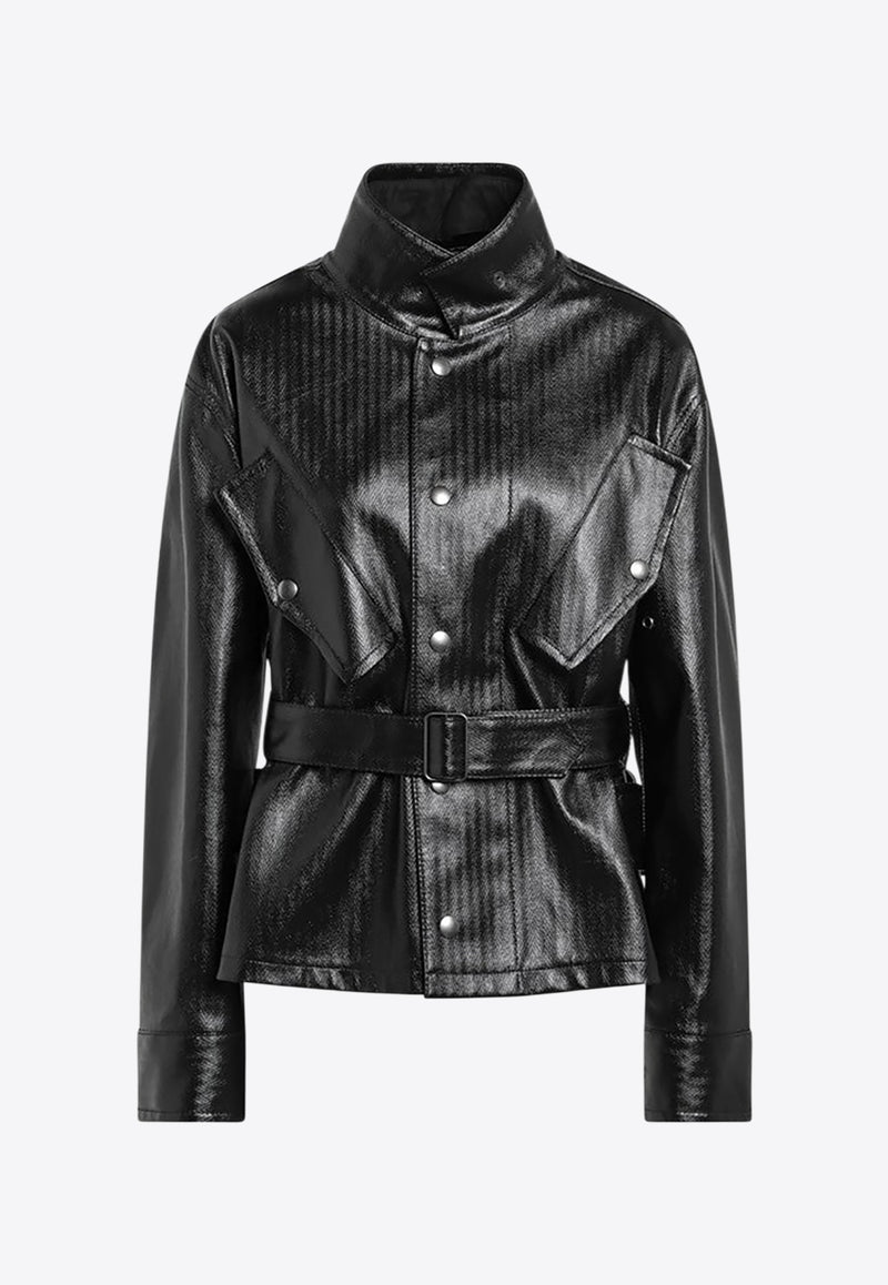 Maison Margiela Laminated High-Neck Jacket Black S51AM0504M35599/R_MARGI-900