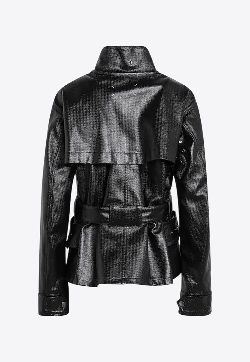 Maison Margiela Laminated High-Neck Jacket Black S51AM0504M35599/R_MARGI-900