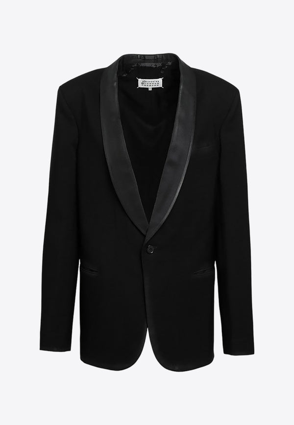 Maison Margiela Single-Breasted Wool Tuxedo Blazer Black S51BN0432S78075/O_MARGI-961