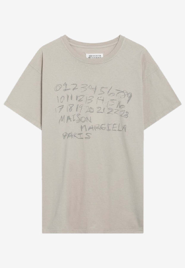 Maison Margiela Signature Numbers T-shirt Beige S51GC0544S24575/S_MARGI-119