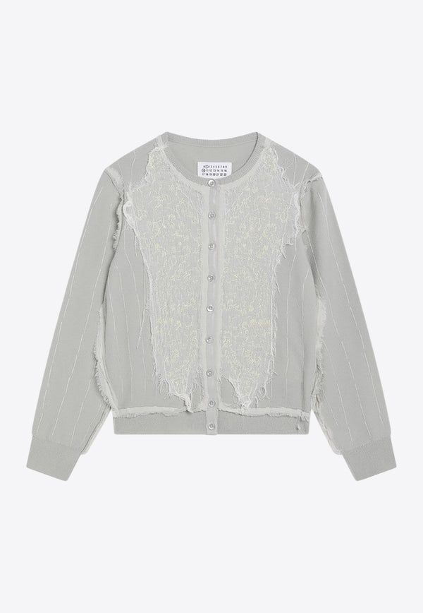 Maison Margiela Wool Cardigan with Embroidered-Inserts Green S51HP0022M13153/R_MARGI-688
