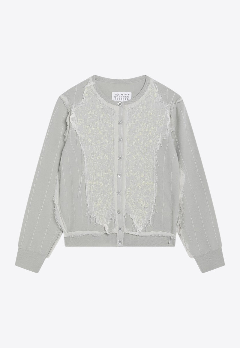 Maison Margiela Wool Cardigan with Embroidered-Inserts Green S51HP0022M13153/R_MARGI-688