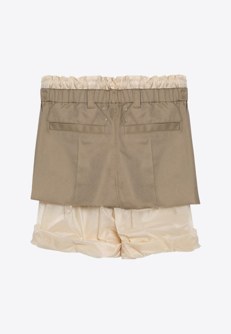 Maison Margiela Layered Effect Skort Beige S51MU0068MTN022/P_MARGI-114