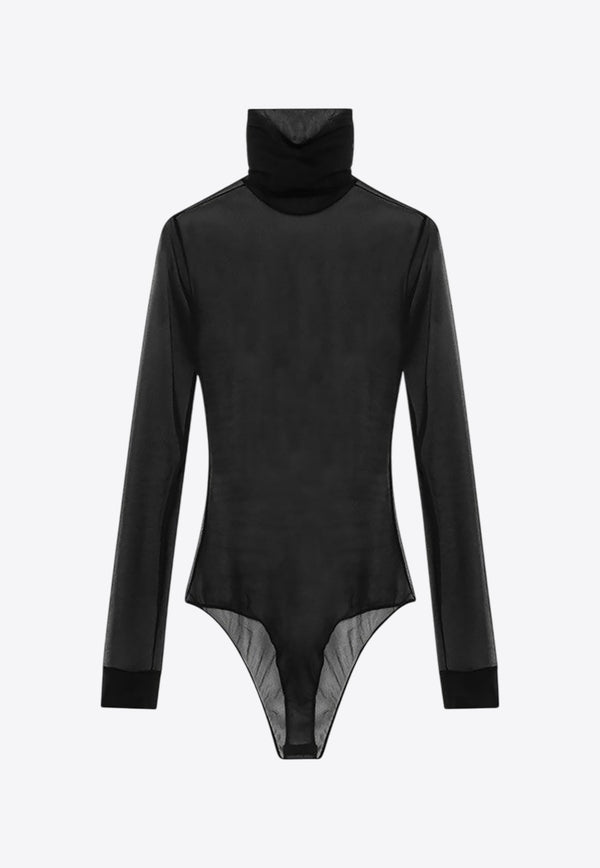 Maison Margiela Semi-Transparent Turtleneck Bodysuit Black S51NA0105M20088/Q_MARGI-900